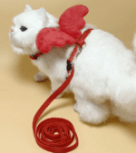 Colete Peitoral com Guia Asinhas Vermelhas Gato Cachorro, Tamanho P - Imagem 4