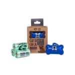 Kit Higiênico Porta Cata Caca Azul Escuro Com 4 Rolos de Saquinhos Pipicão