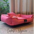 Cama Luxo para Cachorro em Tecido de Sofá Suede Veludo Rosa